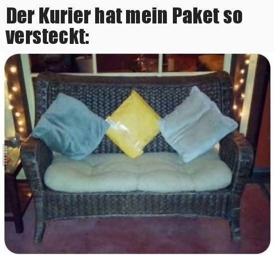 Der Kurier hat mein Paket so versteckt:
