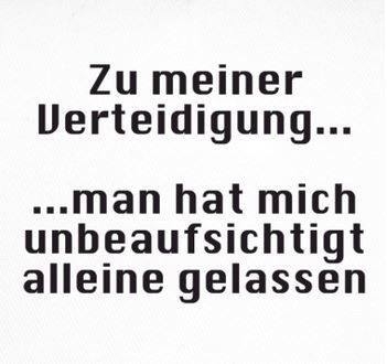 Zu meiner Verteidigung... - ...man hat mich unbeaufsichtigt alleine gelassen
